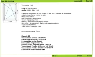 Ventana PVC con mosquitera 1*1.3