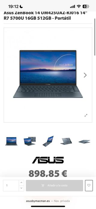 Asus ZenBook 14” precio negociable