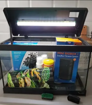 Acuario 20L con filtro y luz LED