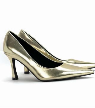 Zapatos de tacón dorados talla 40