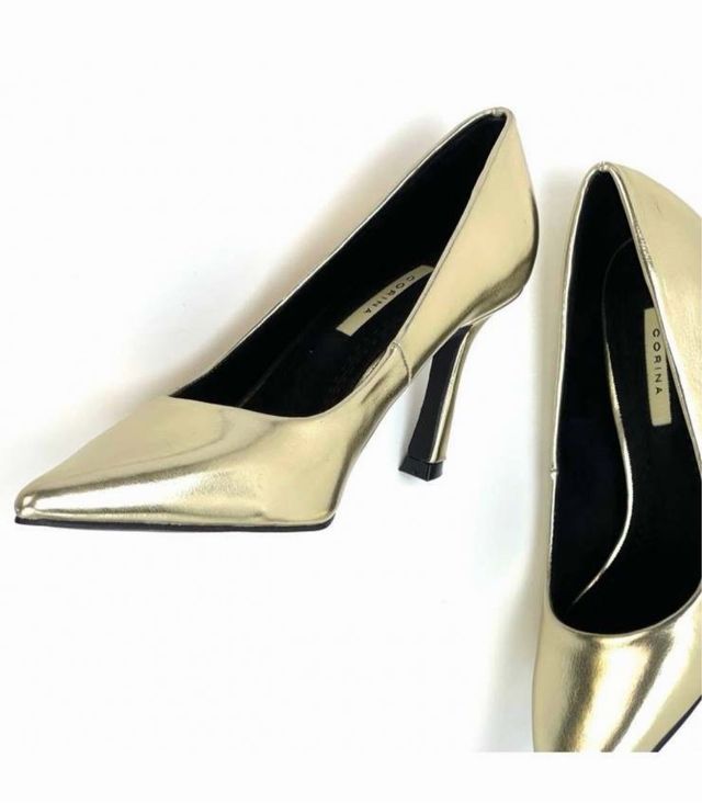 Zapatos de tacón dorados talla 40