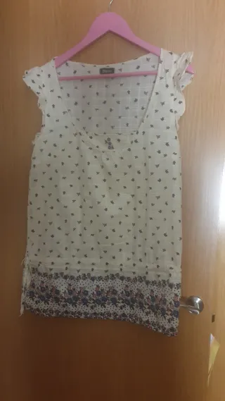 Camisa blanca estampada