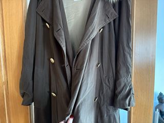 Abrigo vintage Loewe Marrón con Cuello de Pelo