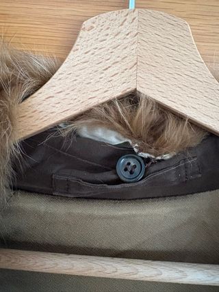 Abrigo vintage Loewe Marrón con Cuello de Pelo