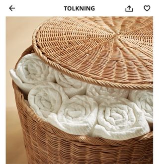 Banco de mimbre con almacenaje