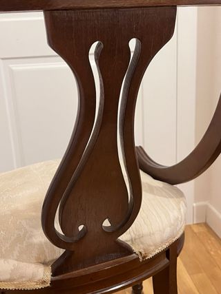 4 Sillas Nogal Comedor Tapizadas