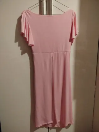 Abito midi donna con stampa rosa rossa