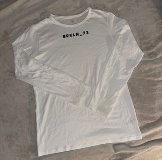 Camiseta BRKLN_73 Blanca Manga Larga