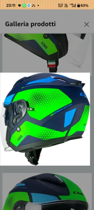 CGM Casco open face, 136G DNA GALAXY fluo e opaco.