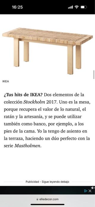 Banco Ikea STOCKHOLM 2017 Ratán y Madera