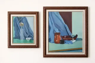 Arte díptico con marcos