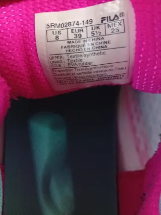 Zapatillas Fila mujer talla 39