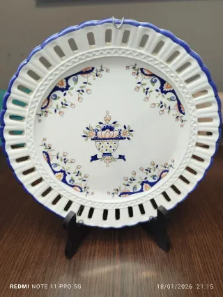 Plato decorativo porcelana calada vintage