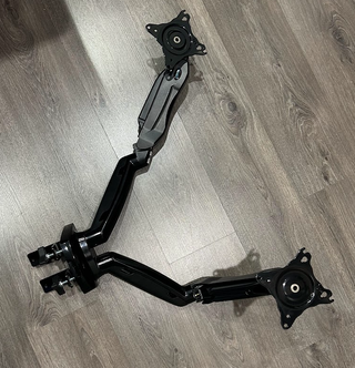 Soporte Monitor Dual Negro 360o