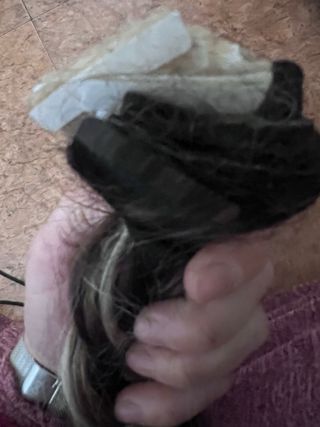 Extensiones pelo natural castaño y plateado