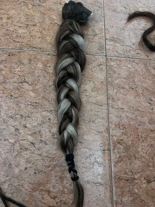Extensiones pelo natural castaño y plateado
