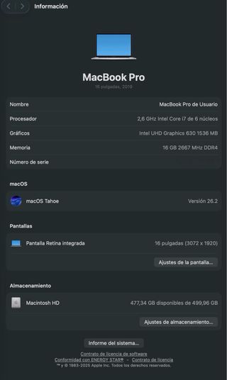 MacBook Pro 16 i7 16GB RAM 512GB SSD 4GB GPU