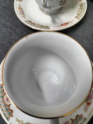 Juego 5 Tazas Café Porcelana Flores