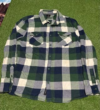Camisa Vans Cuadros Verde/Azul Talla XL
