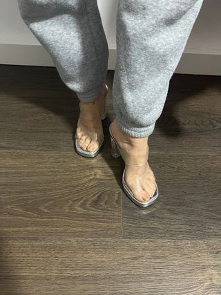 Sandalias Tacón Transparente Plataforma