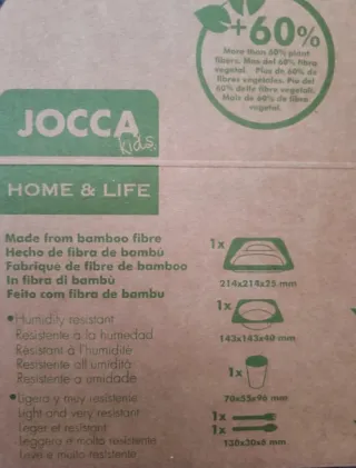 Vajilla Infantil Panda JOCCA Bambú