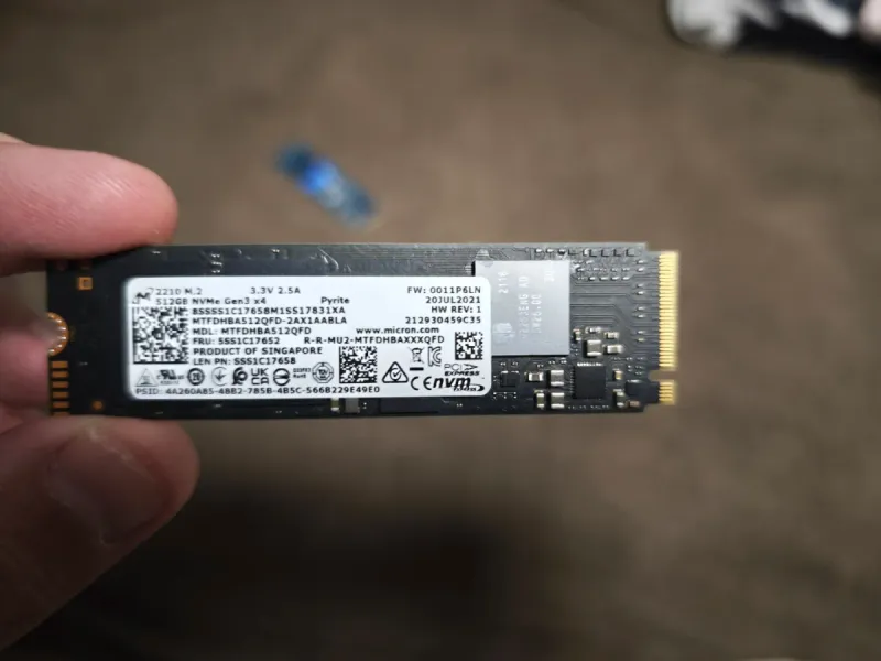 SSD Micron 512GB NVMe Gen3 x4