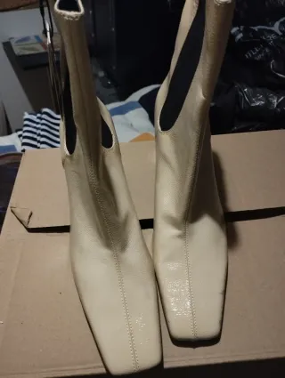 Botines Beige Mujer Tacón