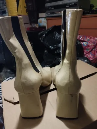 Botines Beige Mujer Tacón