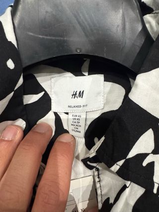 Camicia H&M mezze maniche fantasia uccelli