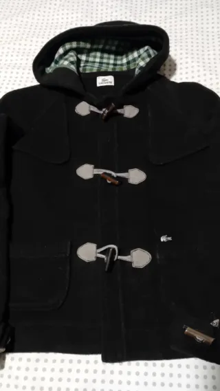 Abrigo  estilo duffle coat de Lacoste verde oliva