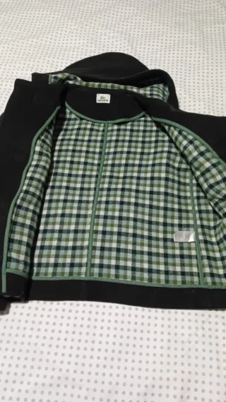 Abrigo  estilo duffle coat de Lacoste verde oliva