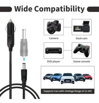 Cargador Coche 12V DC con Fusible 15A