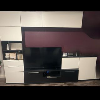 Mueble de salón modular blanco y negro