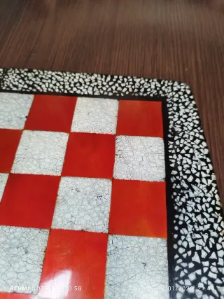 Tablero Ajedrez Vintage Madera Lacada