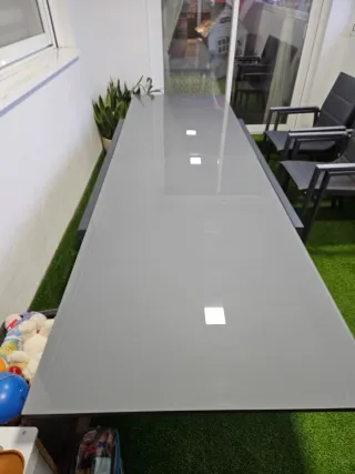 Mesa extensible Bauhaus 135/270x90cm + 4 sillas