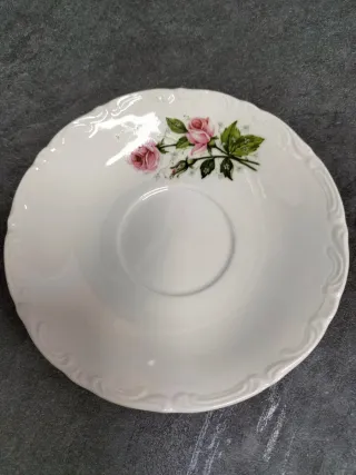 Juego 3 Tazas Café Porcelana Flores Rosas