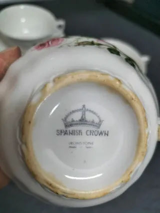 Juego 3 Tazas Café Porcelana Flores Rosas