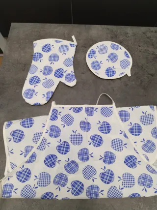 Conjunto Cocina Manopla Salvamanteles Delantal