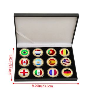 12 MONEDAS FOOTBALL FEAST 2026 BAÑADAS EN ORO