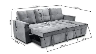 Sofá Cama Negro Chaise Longue