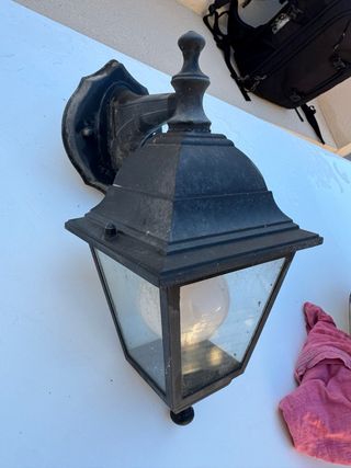 Farol Aplique Exterior Negro