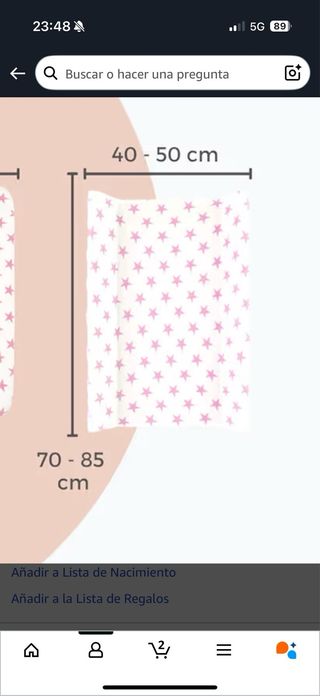 Funda cambiador rosa y estrellas