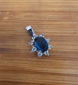 Colgante Plata 925 Azul y Circonitas