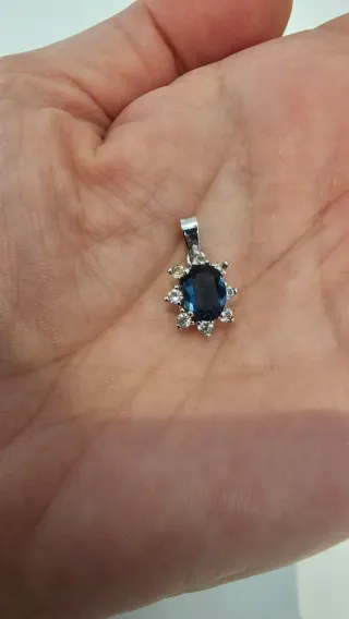 Colgante Plata 925 Azul y Circonitas