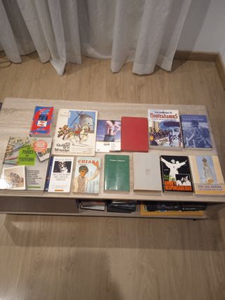 Libros de lectura variados, karate, diccionario