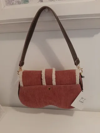 Bolso pana Highly Preppy rosa y beige
