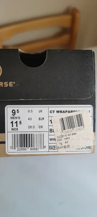 Converse Talla 43 Negras Naranja