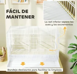 Jaula para pájaros con divisor