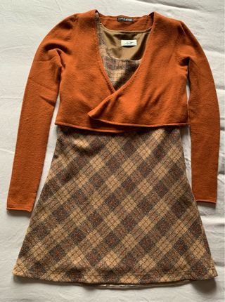 Miniabito fantasia scozzese con giacchina