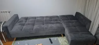 Sofá chaise longue gris